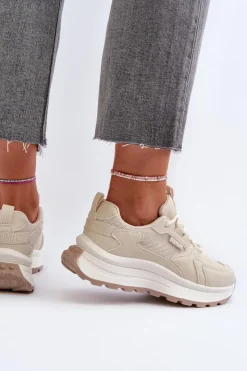 Damskie Big Star Shoes Sneakersy Damskie HI-POLY SYSTEM Big Star NN274A105 Beżowe