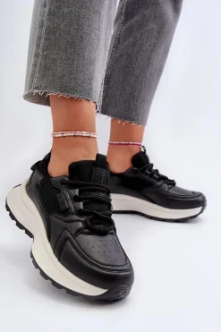 Damskie Big Star Shoes Sneakersy Damskie HI-POLY SYSTEM Big Star NN274A106 Czarne