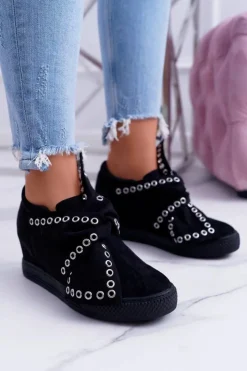 Damskie Boto Sneakersy damskie Koturny LU BOO Czarne Margo