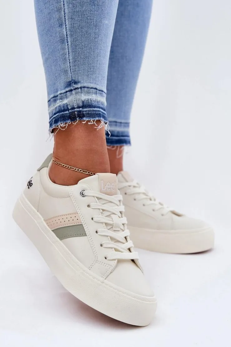 Best Lee Sneakersy Damskie LAYLA WOMEN LOW 50251003 Zgaszona Biel Biały