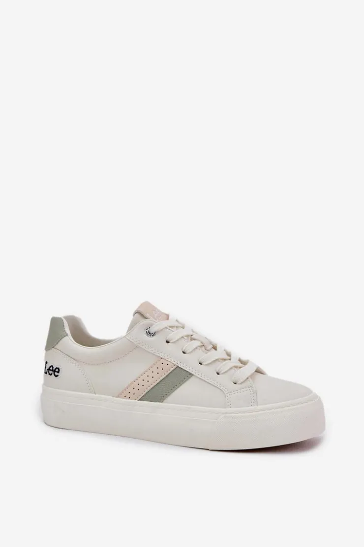 Best Lee Sneakersy Damskie LAYLA WOMEN LOW 50251003 Zgaszona Biel Biały