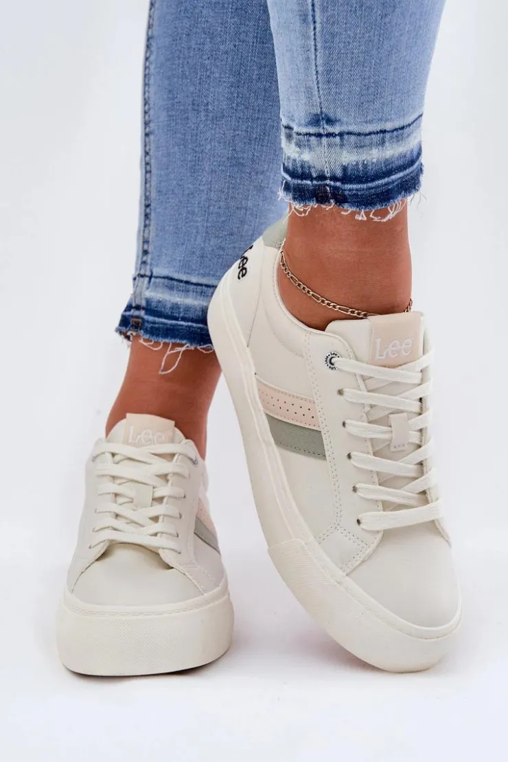 Best Lee Sneakersy Damskie LAYLA WOMEN LOW 50251003 Zgaszona Biel Biały