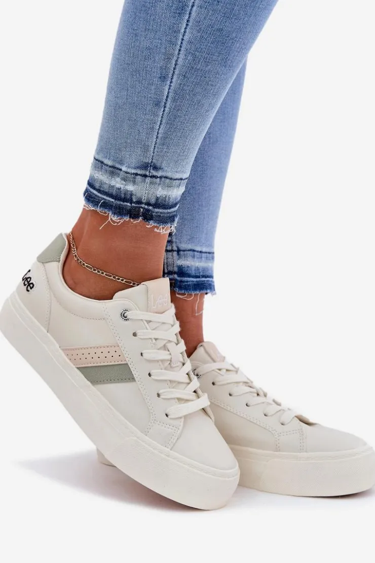 Best Lee Sneakersy Damskie LAYLA WOMEN LOW 50251003 Zgaszona Biel Biały