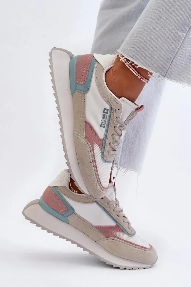 Big Star Shoes Buty Sportowe Na Platformie|Buty Sportowe Big Star*Sneakersy Damskie Memory Foam System Big Star NN274690 Białe