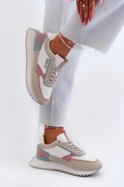 Big Star Shoes Buty Sportowe Na Platformie|Buty Sportowe Big Star*Sneakersy Damskie Memory Foam System Big Star NN274690 Białe