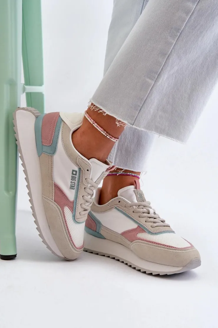 Big Star Shoes Buty Sportowe Na Platformie|Buty Sportowe Big Star*Sneakersy Damskie Memory Foam System Big Star NN274690 Białe