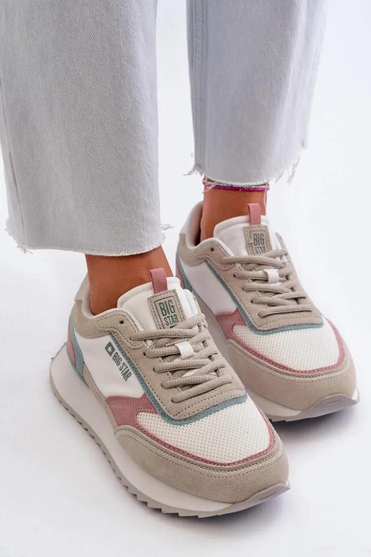 Big Star Shoes Buty Sportowe Na Platformie|Buty Sportowe Big Star*Sneakersy Damskie Memory Foam System Big Star NN274690 Białe