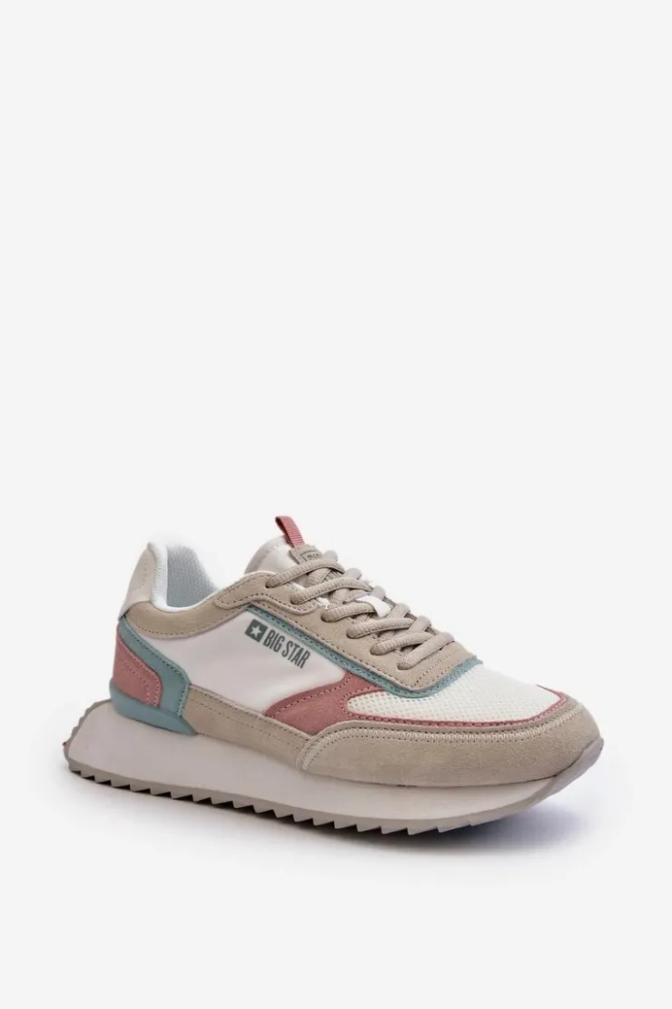 Big Star Shoes Buty Sportowe Na Platformie|Buty Sportowe Big Star*Sneakersy Damskie Memory Foam System Big Star NN274690 Białe