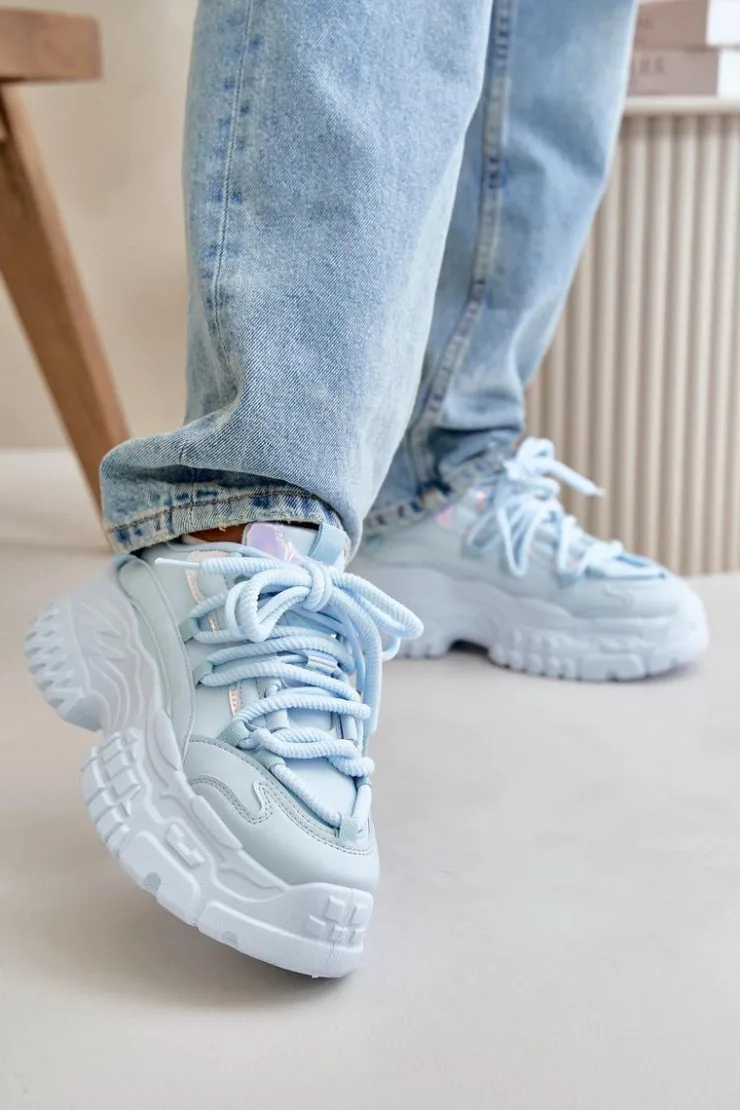 Boto Sneakersy Damskie*Sneakersy Damskie Na Masywnej Podeszwie e Nevela Niebieski