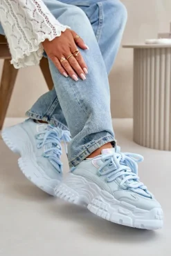 Boto Sneakersy Damskie*Sneakersy Damskie Na Masywnej Podeszwie e Nevela Niebieski