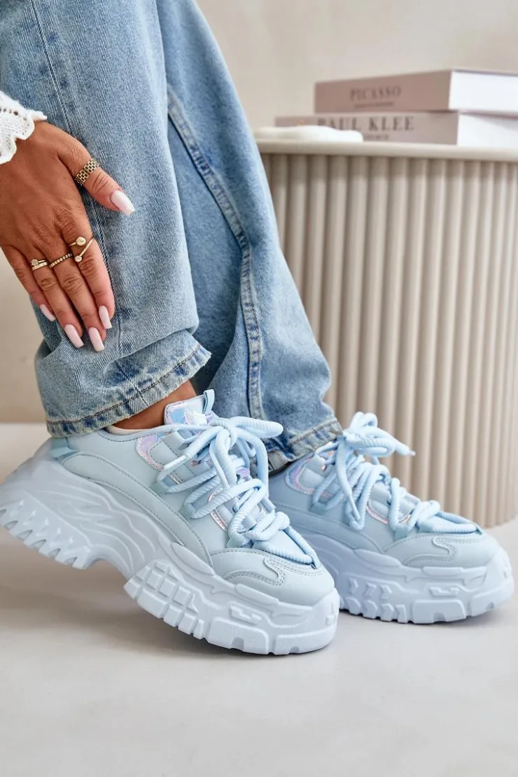 Boto Sneakersy Damskie*Sneakersy Damskie Na Masywnej Podeszwie e Nevela Niebieski