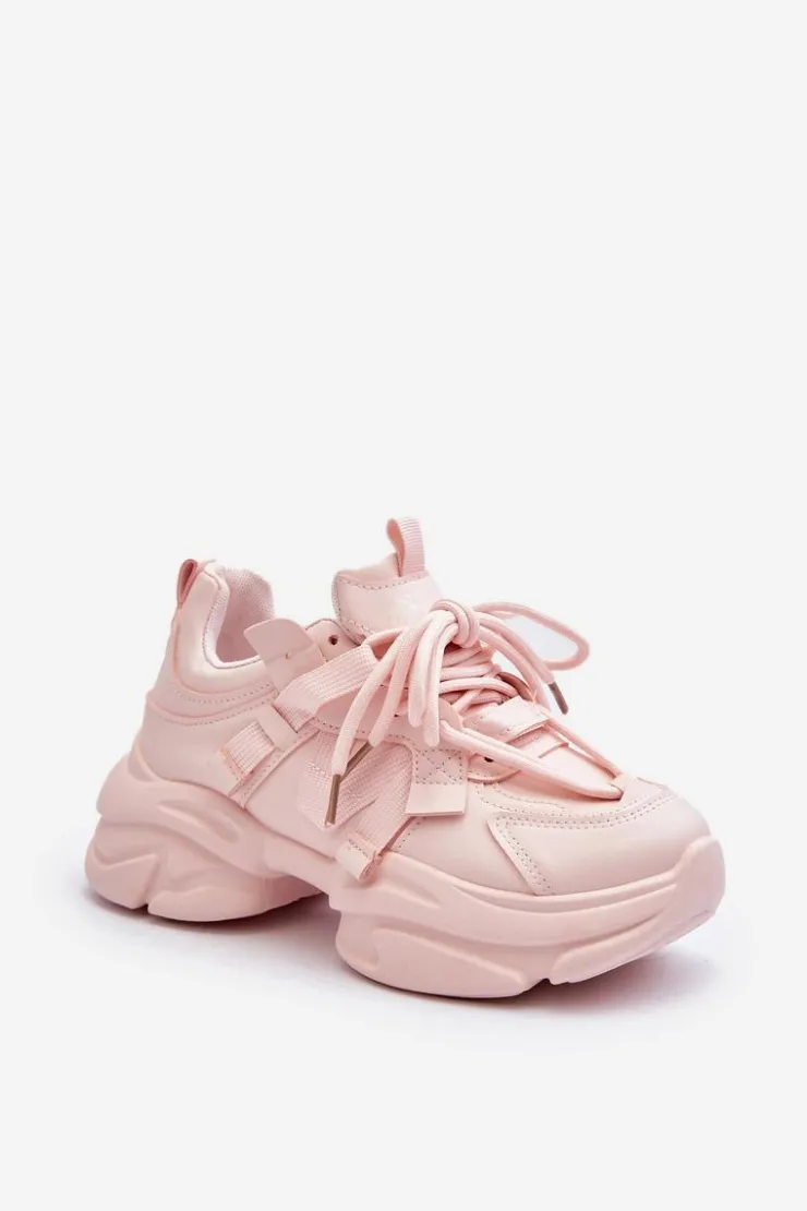 Discount Boto Sneakersy Damskie Na Masywnej Podeszwie Różowe Windamella Różowy