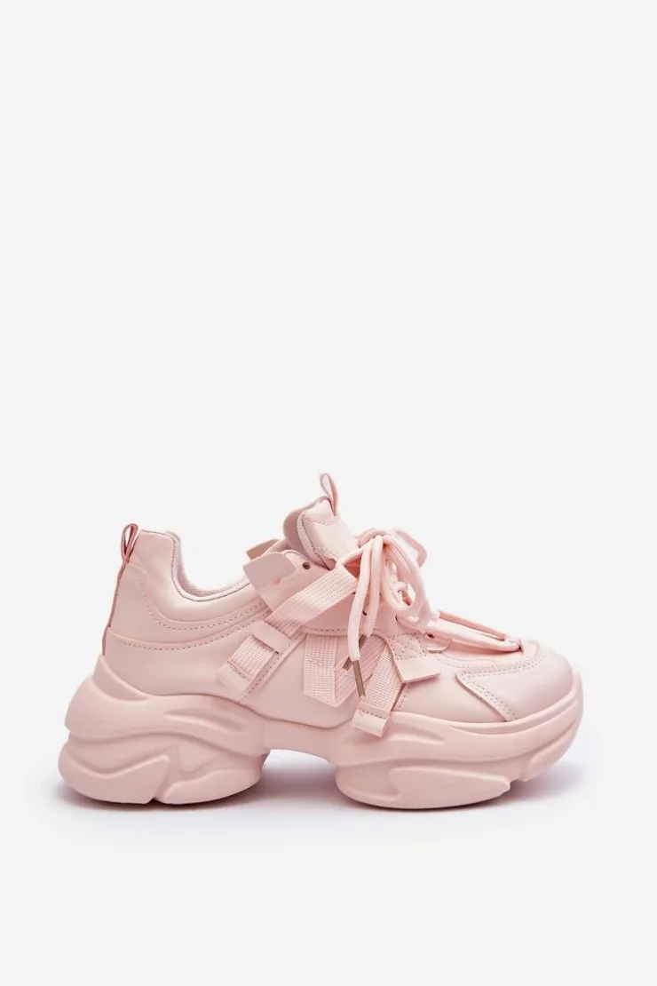 Discount Boto Sneakersy Damskie Na Masywnej Podeszwie Różowe Windamella Różowy