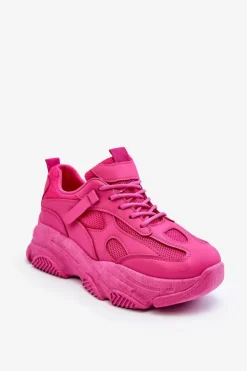 Outlet Boto Sneakersy Damskie Na Masywnej Platformie Fuksja Agnenia