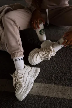 Clearance Boto Sneakersy Damskie Na Masywnej Podeszwie Jasnobeżowe Nevela Beżowy