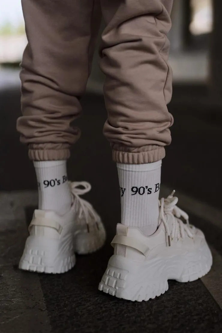 Clearance Boto Sneakersy Damskie Na Masywnej Podeszwie Jasnobeżowe Nevela Beżowy