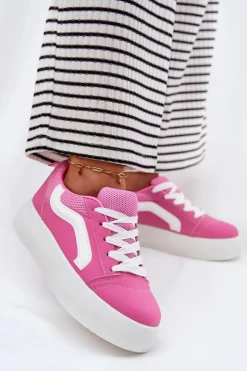 Boto Buty Sportowe Na Platformie|Sneakersy Damskie*Sneakersy Damskie Na Platformie Fuksja Tellnira Różowy