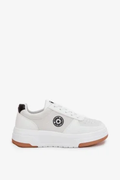 Big Star Shoes Buty Sportowe Big Star|Sneakersy Damskie*Sneakersy Damskie Na Platformie Big Star RR274572 HI-POLY SYSTEM Białe Biały