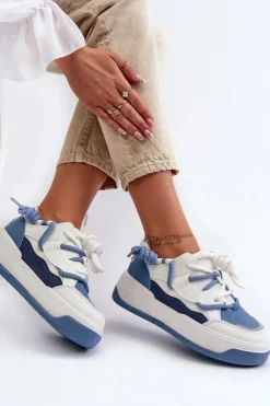 Discount Boto Sneakersy Damskie Na Platformie e Moariella Niebieski