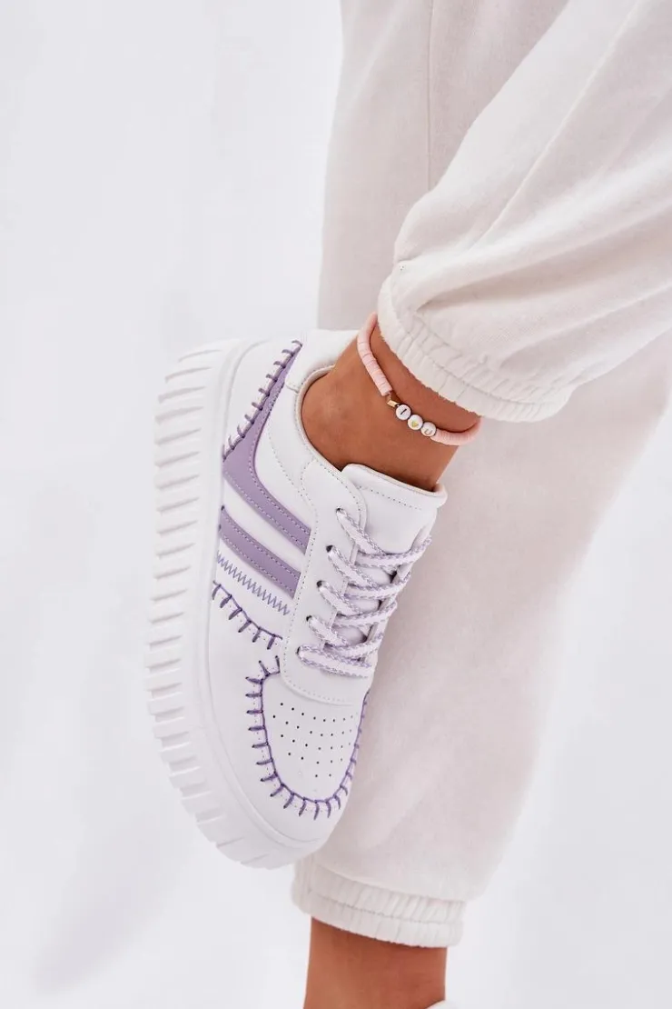 Discount Boto Sneakersy Damskie Na Platformie Fioletowe Ofenale Fioletowy