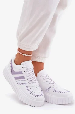 Discount Boto Sneakersy Damskie Na Platformie Fioletowe Ofenale Fioletowy