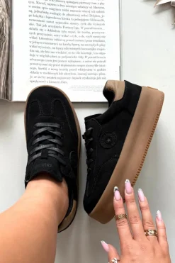 Outlet Big Star Shoes Sneakersy Damskie Na Platformie Big Star SS274761 Czarne Czarny