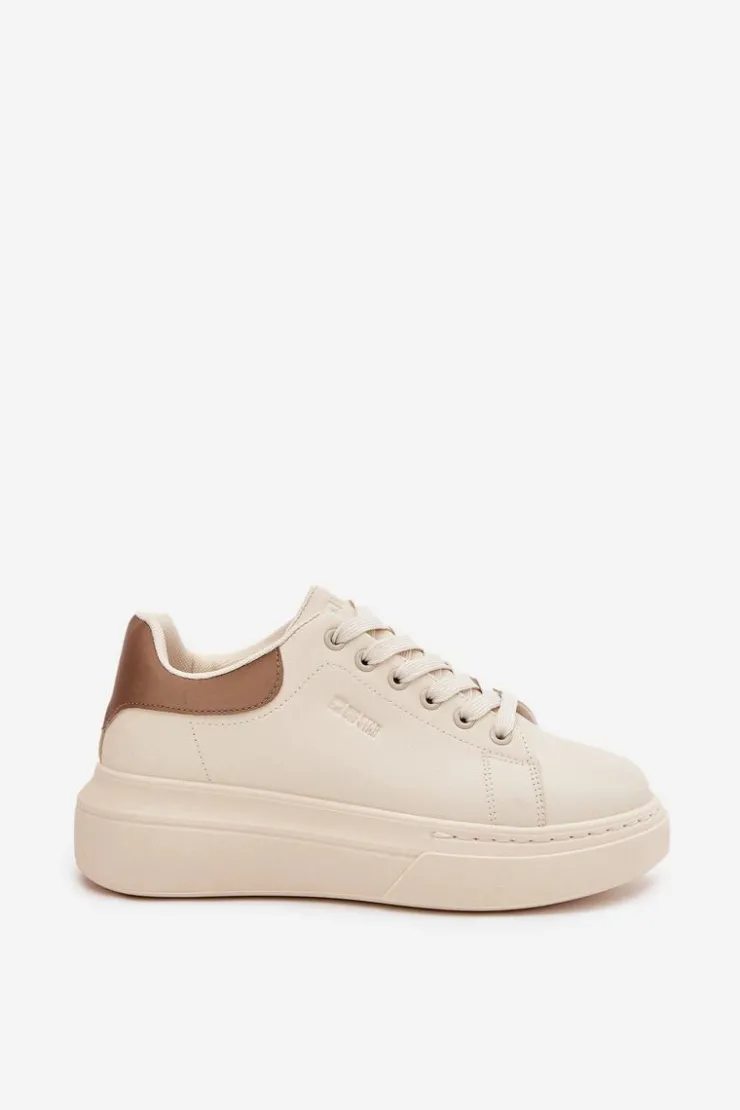 Damskie Big Star Shoes Sneakersy Damskie Na Platformie Big Star SS274246 Jasnobeżowe