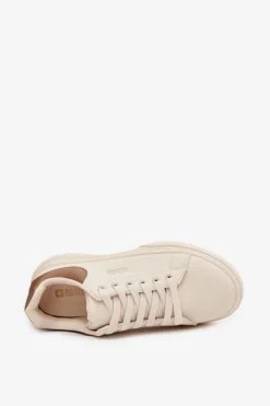 Damskie Big Star Shoes Sneakersy Damskie Na Platformie Big Star SS274246 Jasnobeżowe