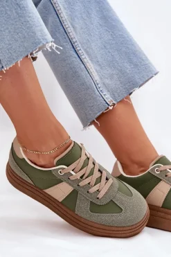 Damskie Boto Sneakersy Damskie Na Platformie Zielone Dovina