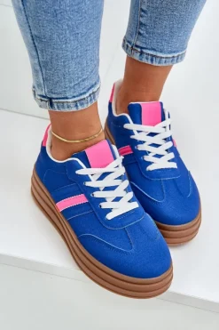 Damskie Boto Sneakersy Damskie Na Platformie Granatowe Dravinnia