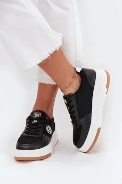 Online Big Star Shoes Sneakersy Damskie Na Platformie Big Star RR274573 HI-POLY SYSTEM Czarne Czarny