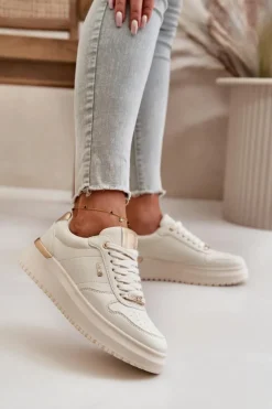 Big Star Shoes Buty Sportowe Big Star|Sneakersy Damskie*Sneakersy Damskie Na Platformie Big Star OO274757 HI-POLY SYSTEM Białe