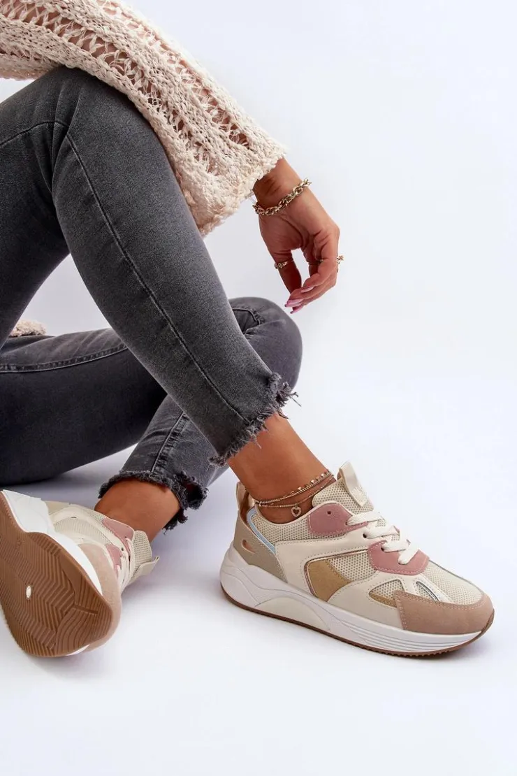 Boto Sneakersy Damskie*Sneakersy Damskie Na Platformie Multikolor Lenivia