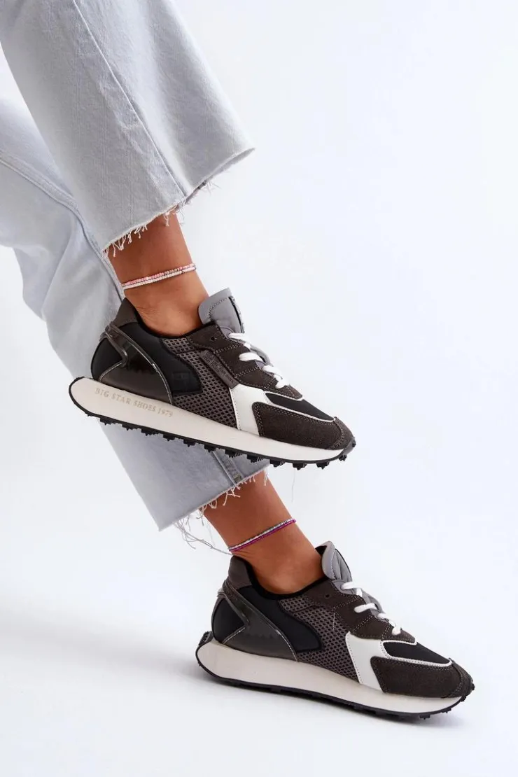 Best Big Star Shoes Sneakersy Damskie Na Platformie Memory Foam System Big Star NN274683 Czarne