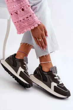 Best Big Star Shoes Sneakersy Damskie Na Platformie Memory Foam System Big Star NN274683 Czarne