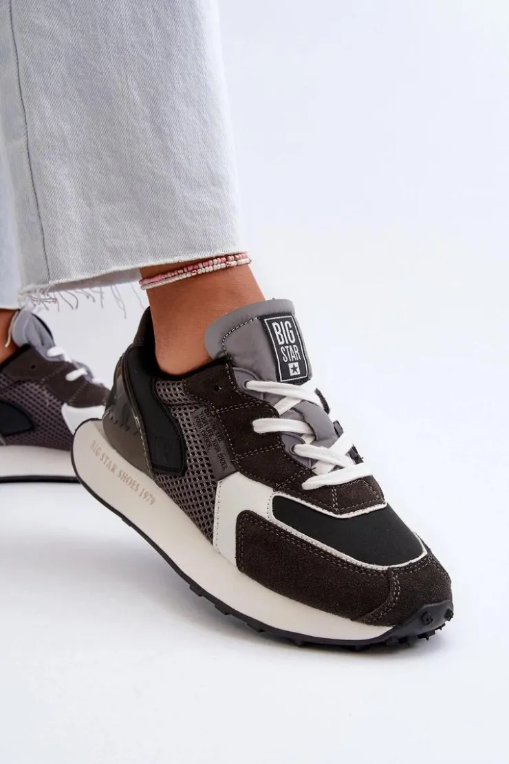 Best Big Star Shoes Sneakersy Damskie Na Platformie Memory Foam System Big Star NN274683 Czarne