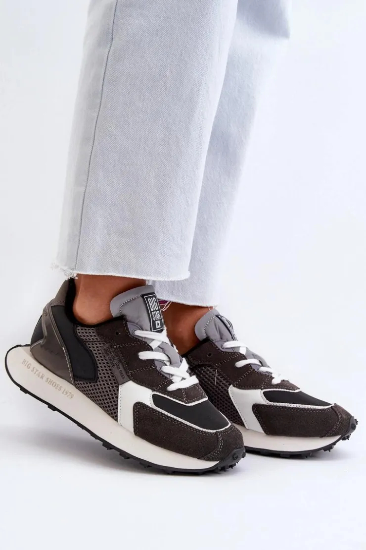 Best Big Star Shoes Sneakersy Damskie Na Platformie Memory Foam System Big Star NN274683 Czarne