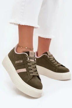 Damskie Big Star Shoes Sneakersy Damskie Na Platformie Big Star SS274349 Zielone