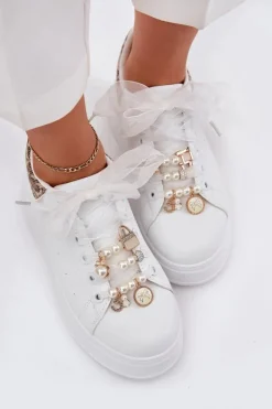 Boto Buty Sportowe Na Platformie|Sneakersy Damskie*Sneakersy Damskie Na Platformie Z Przypinkami Białe Panterka Ocerdia Biały