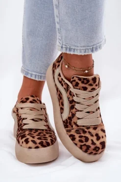 Damskie Boto Sneakersy Damskie Na Platformie Panterka Tellnira