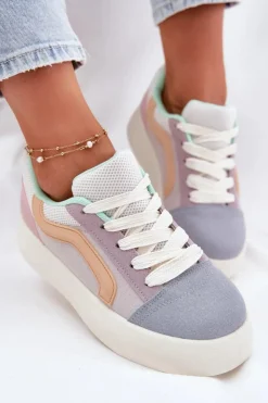 Clearance Boto Sneakersy Damskie Na Platformie Multikolor Tellnira Wielokolorowy