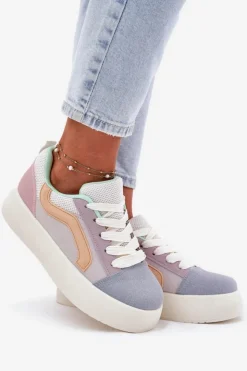 Clearance Boto Sneakersy Damskie Na Platformie Multikolor Tellnira Wielokolorowy