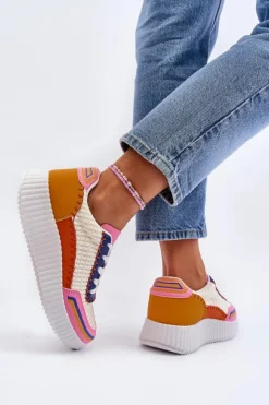 New Boto Sneakersy Damskie Na Platformie Multikolor Redala