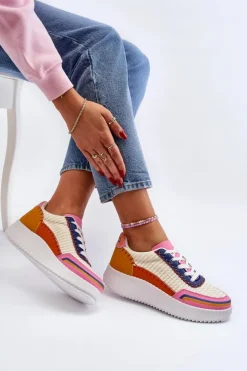 New Boto Sneakersy Damskie Na Platformie Multikolor Redala