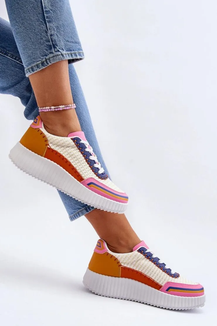 New Boto Sneakersy Damskie Na Platformie Multikolor Redala