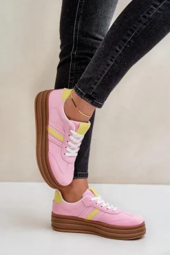 Hot Boto Sneakersy Damskie Na Platformie Różowe Dravinnia