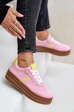 Hot Boto Sneakersy Damskie Na Platformie Różowe Dravinnia