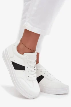 Damskie Evento Sneakersy Damskie Na Platformie Białe Elvessia