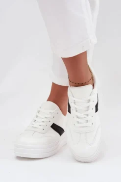 Damskie Evento Sneakersy Damskie Na Platformie Białe Elvessia