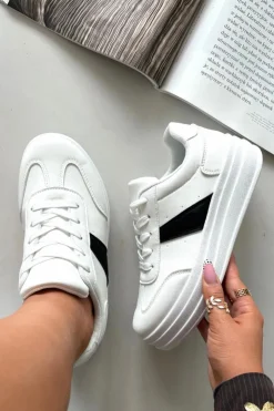 Damskie Evento Sneakersy Damskie Na Platformie Białe Elvessia